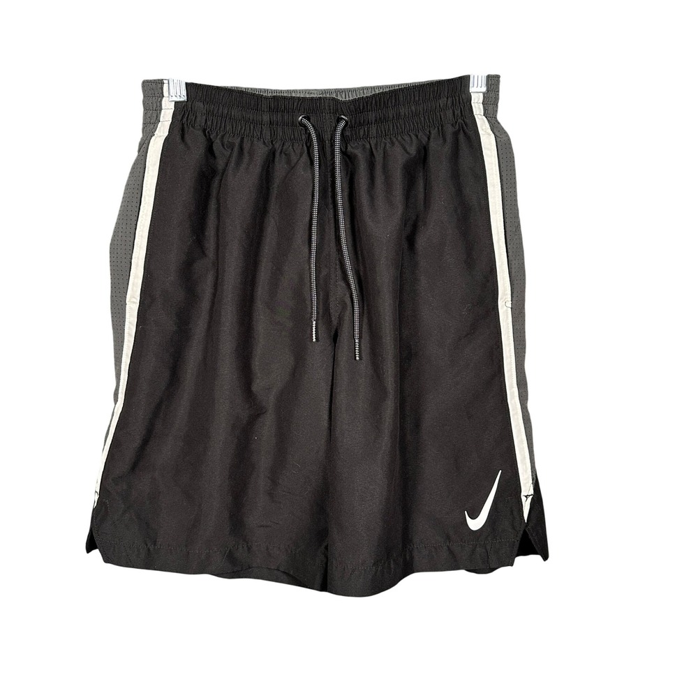 Nike Swim Trunks Mens Small‎ Black Grey Mesh Lined Colorblock NESSC602